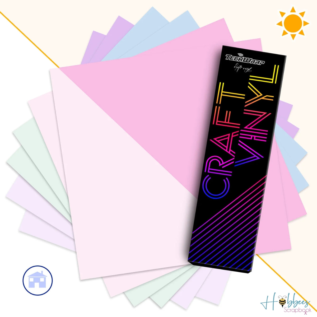 UV Color Changing Vinyl Sheets Pack / 6 Hojas De Vinil Cambian De Color Con Rayos UV