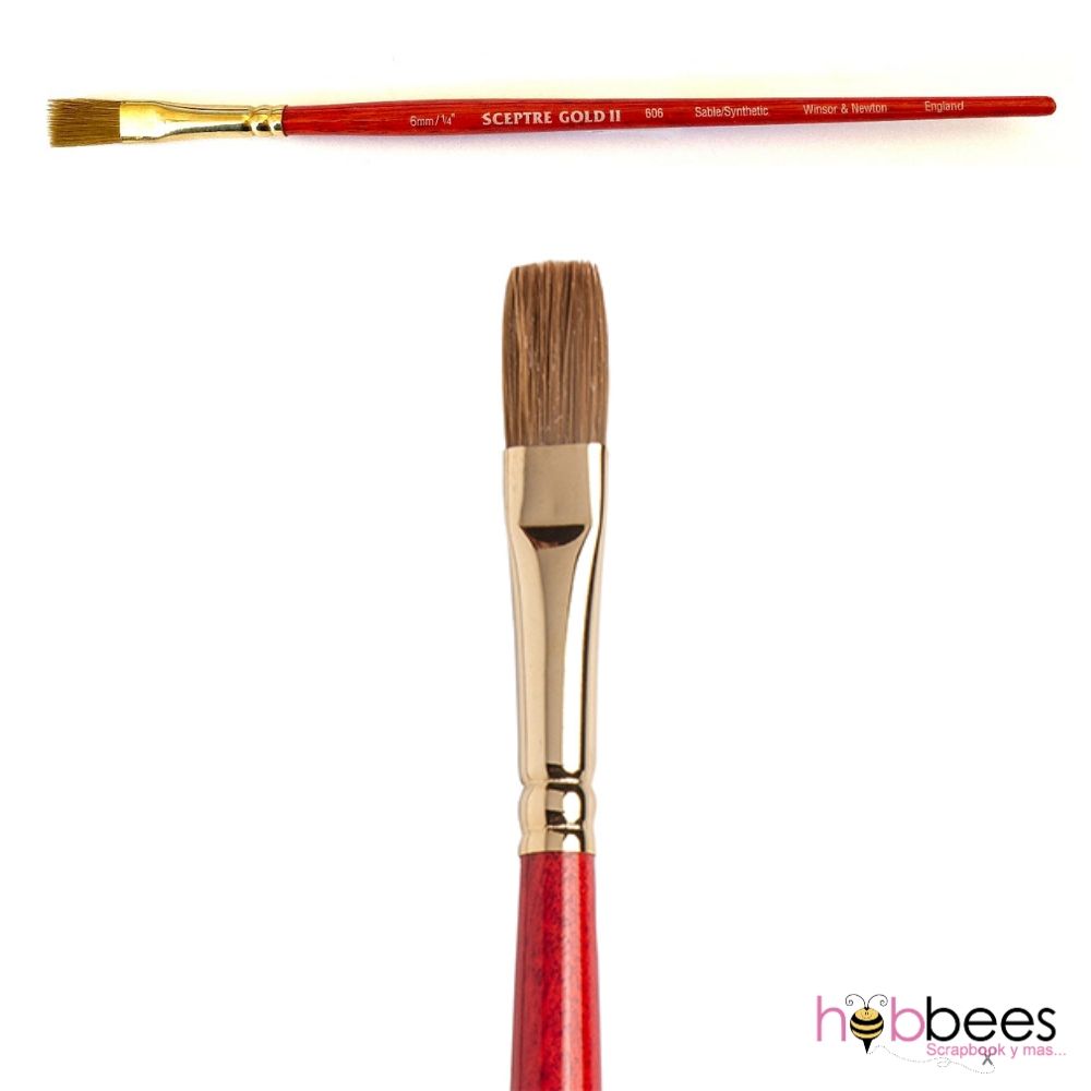 Winsor Newton Pincel Plano 6mm Acrilico Acuarela Pintura – Hobbees