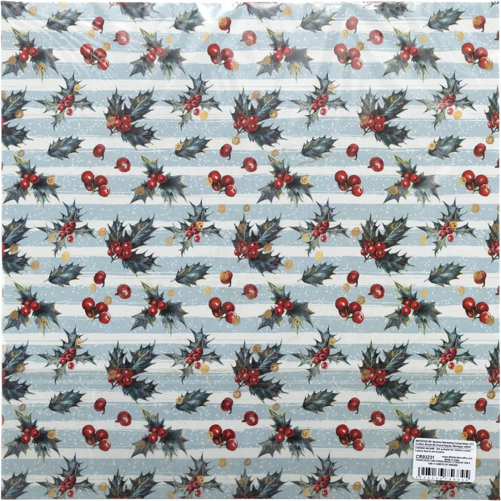 Christmas Magic Cardstock Pack 12" / Paquete de 12 Hojas de Cartulina Navidad Mágica Papel Little Birdie
