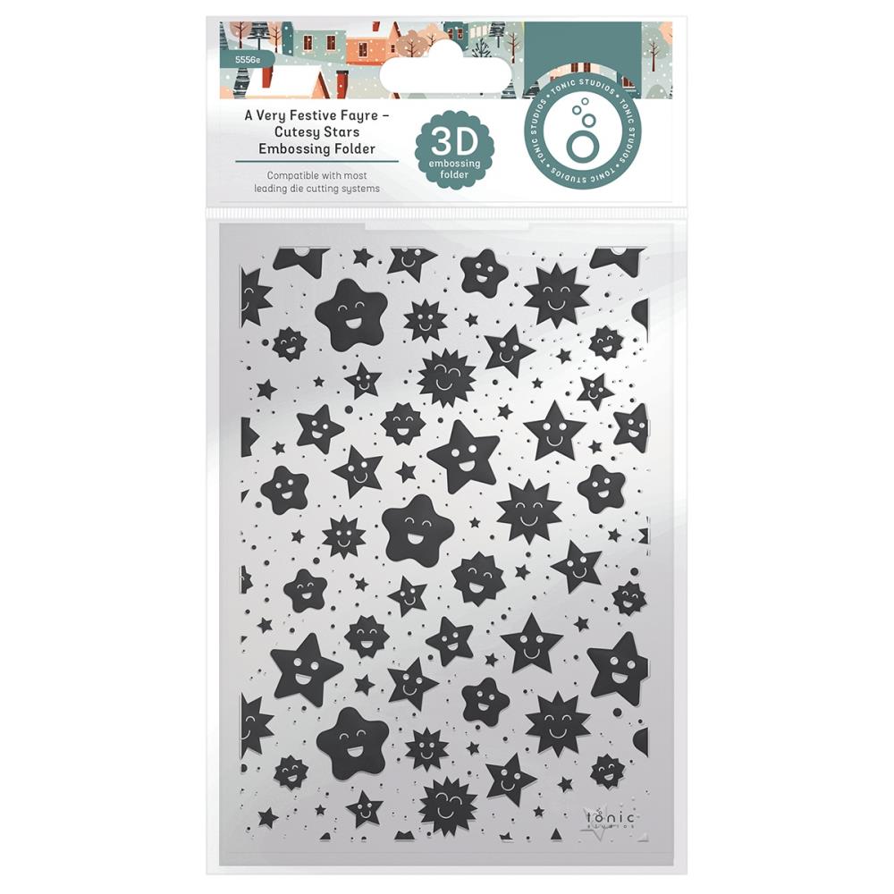 Cutesy Stars 3D  Embossing Folder / Folder de Grabado Estrellitas Folders de Grabado Tonic Studios