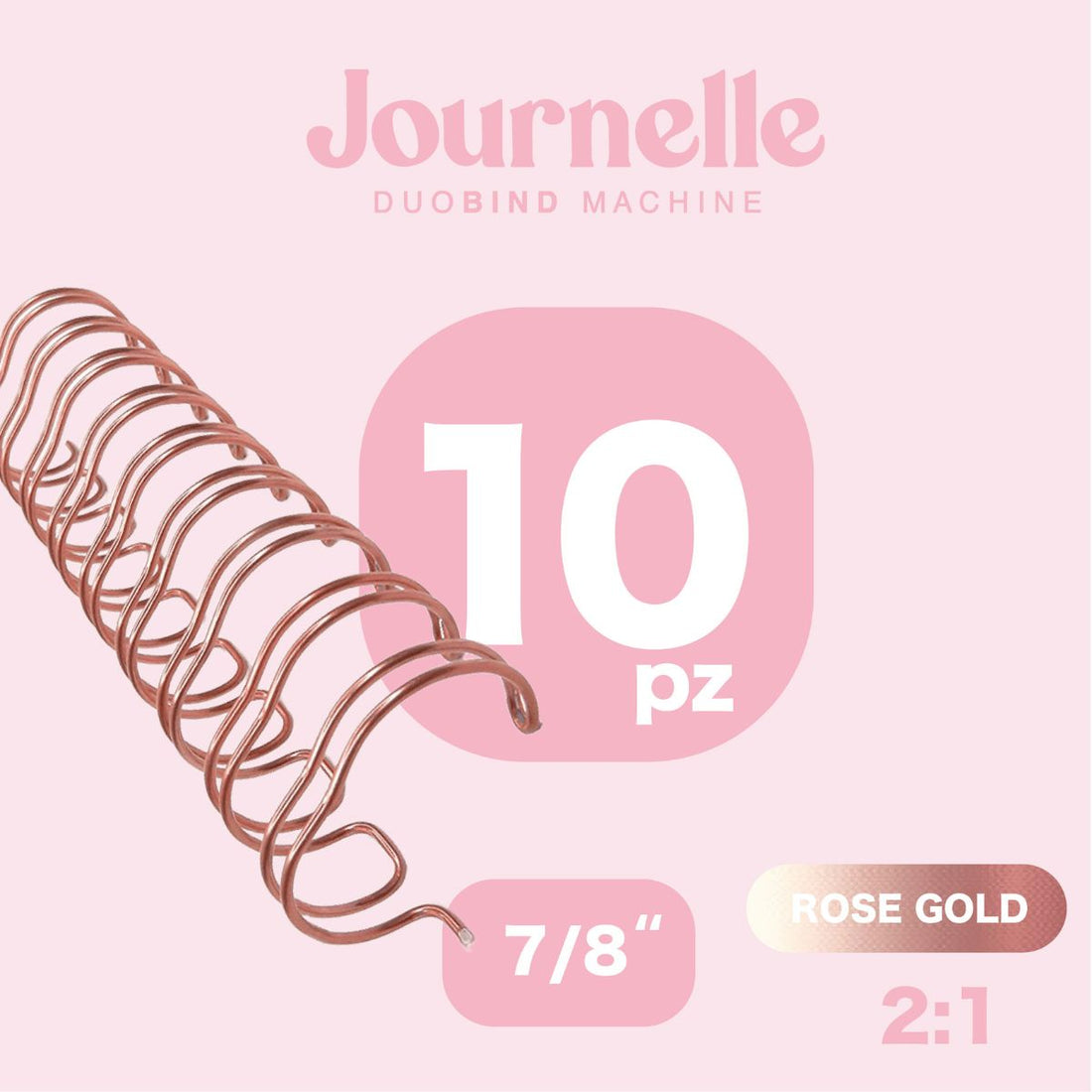 10 Espirales Metálicos Journelle Rose Gold 7/8” Arillos para Engargolar Angie Guerra &amp; Hobbees