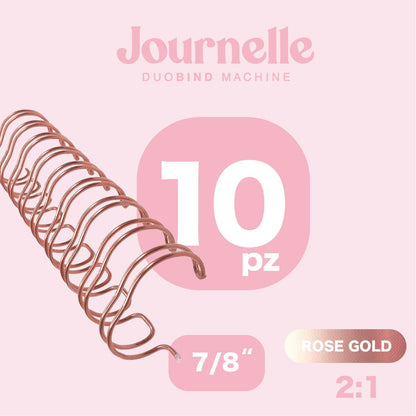 10 Espirales Metálicos Journelle Rose Gold 7/8” Arillos para Engargolar Angie Guerra &amp; Hobbees
