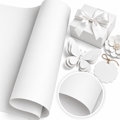 White Cardstock 12" / 10 Hojas de Cartulina Blanca Lisa Importada