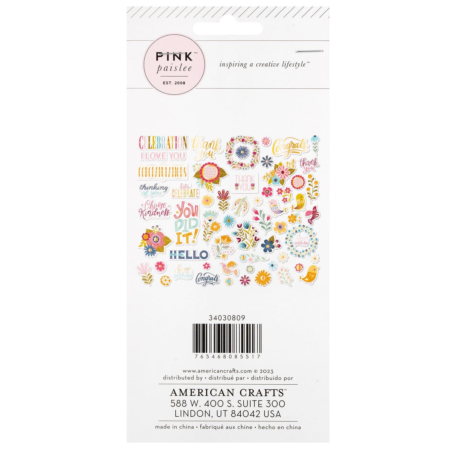 Joyful Notes Ephemeras / Recortes Decorativos Notas Alegres Adornos / Embellishments Pink Paislee