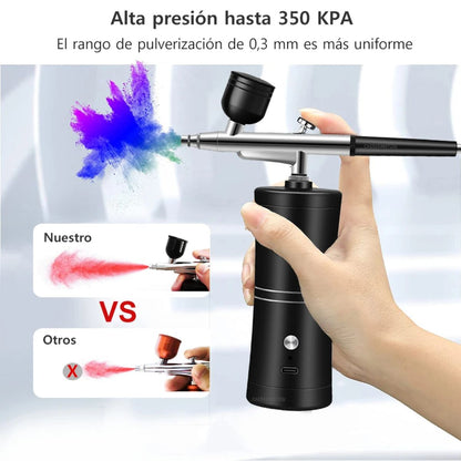 Aerógrafo Portátil Multiusos color Negro Máquinas Hobbees