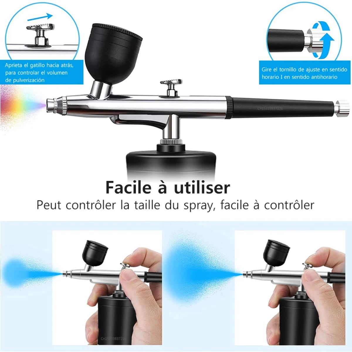 Aerógrafo Portátil Multiusos color Negro Máquinas Hobbees