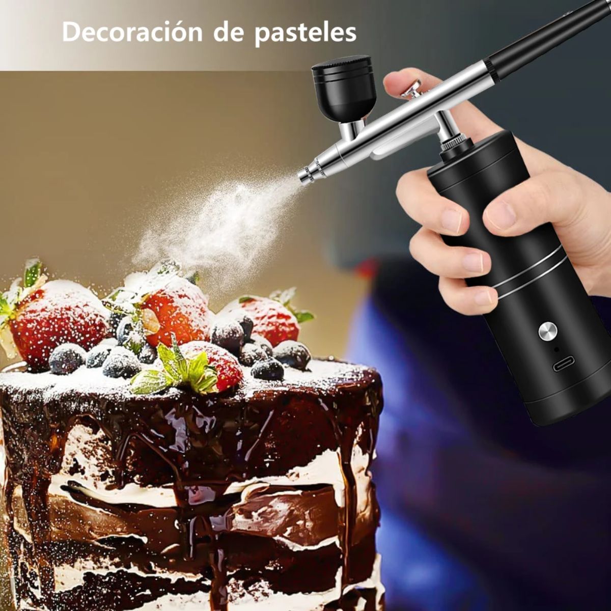 Aerógrafo Portátil Multiusos color Negro Máquinas Hobbees