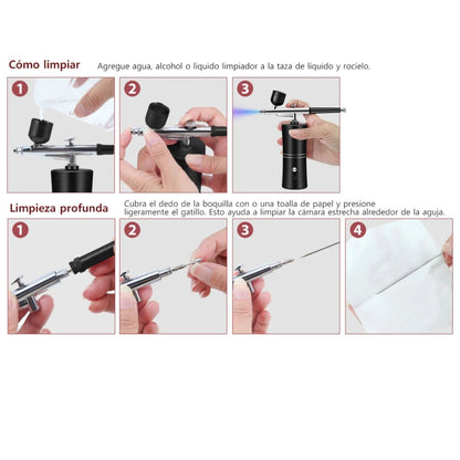 Aerógrafo Portátil Multiusos color Negro Máquinas Hobbees