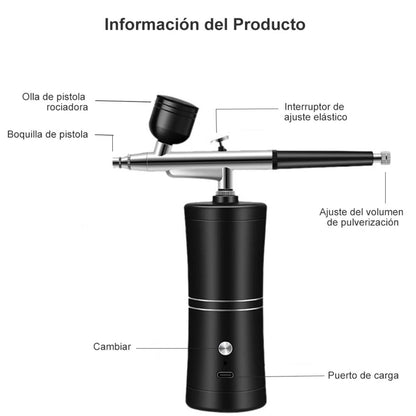 Aerógrafo Portátil Multiusos color Negro Máquinas Hobbees