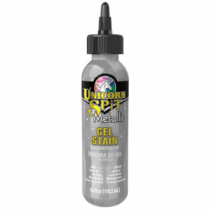 Metallic Wood Stain &amp; Glaze Mercury / Tinta y Esmalte Multi Superficies Plata Pintura y Medios Mixtos Unicorn Spit