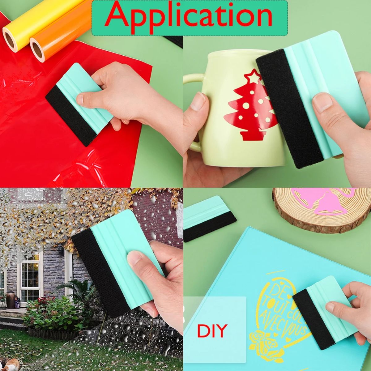 Squeegee Aqua  / Espátula Para Pegar Vinil Color Menta Herramientas Hobbees