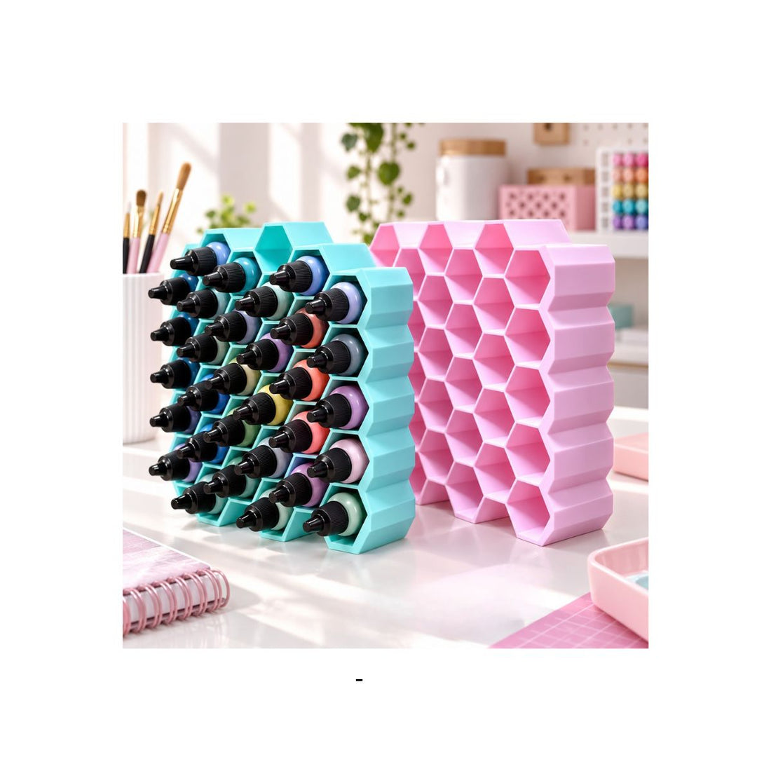 Organizador Panal para Tintas al Alcohol color Rosa Almacenamiento y Organización Hobbees