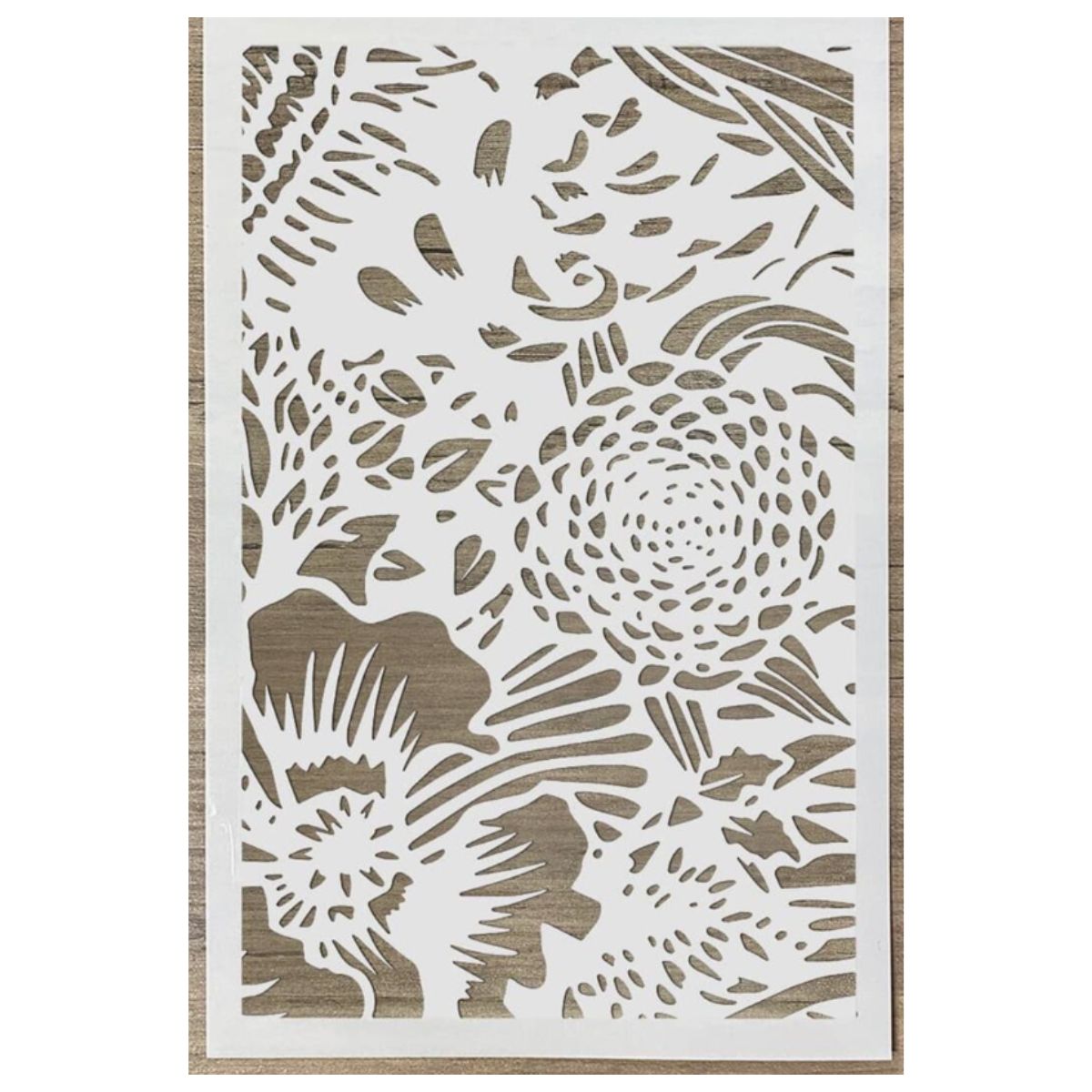 6 Plantillas De Flores Botánicas + Pincel - 21x29.7 Cm, Diseño Bohemio Y Vintage - Para Pintar Paredes, Muebles, Azulejos...
