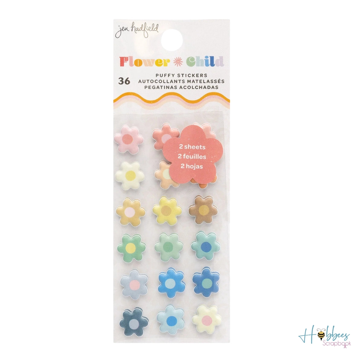 Flower Child Mini Puffy Stickers  / Mini Pegatinas Acolchadas Niña de las Flores
