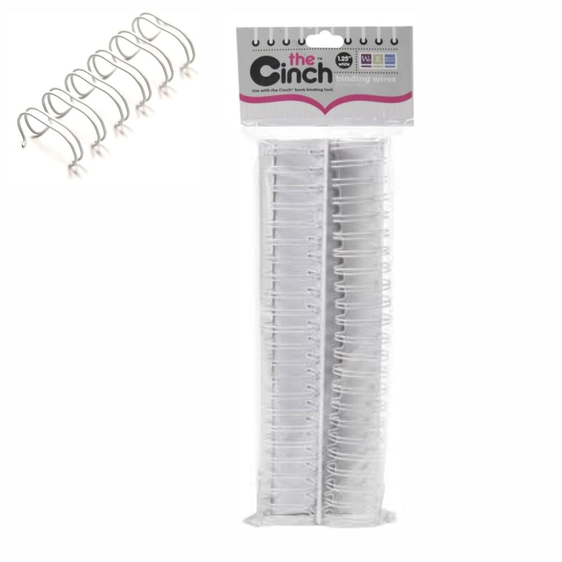Cinch Wires White 1.25" / 2 Arillos Blancos Arillos para Engargolar We R Memory Keepers
