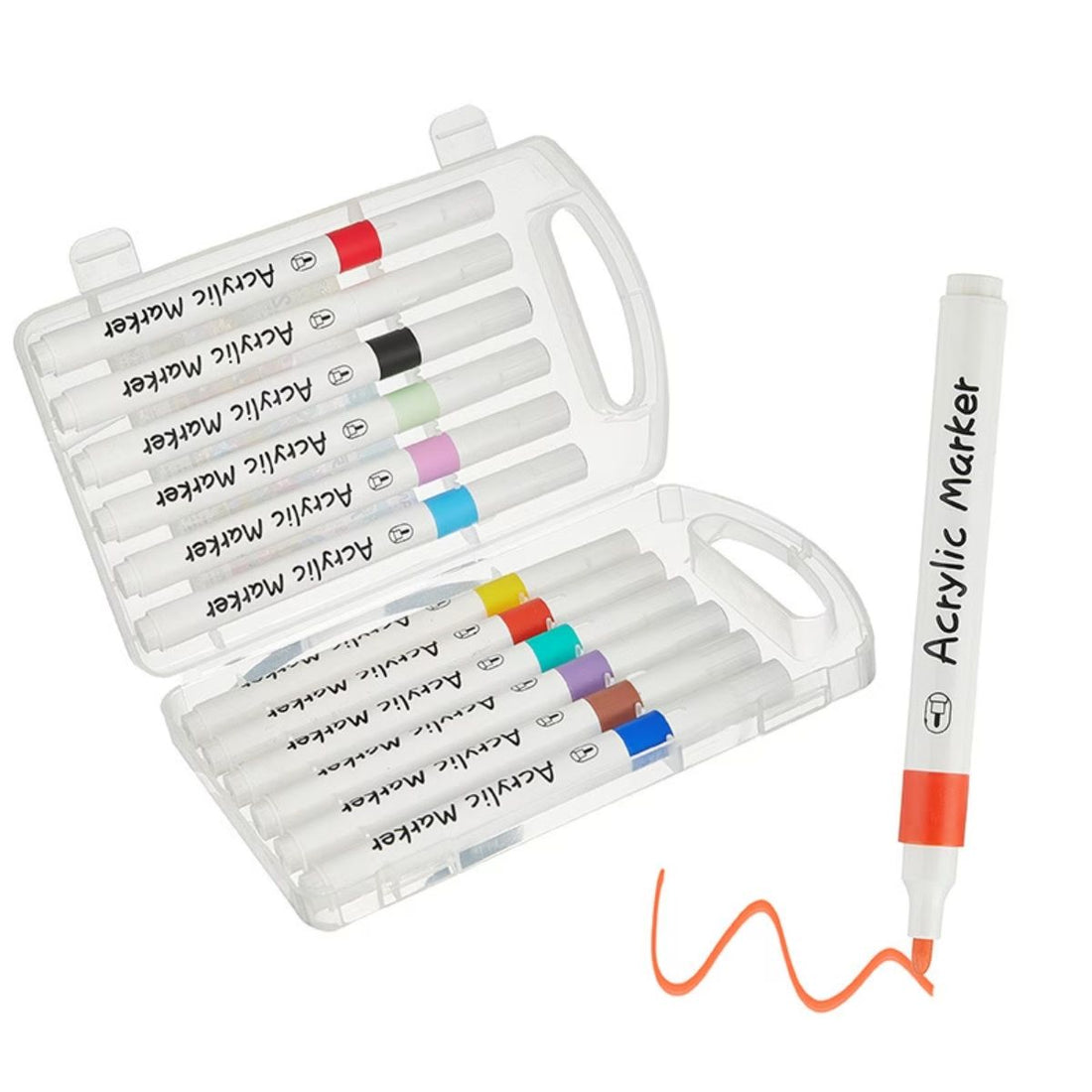 Set Marcadores Acrílicos Con Estuche Colores y Plumones Hobbees