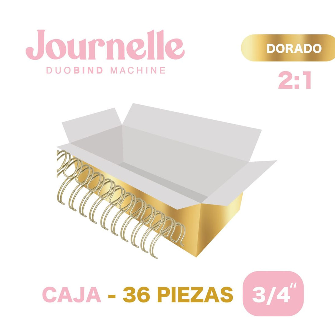 36 Espirales Metálicos Journelle Dorado Claro 3/4" Arillos para Engargolar Angie Guerra &amp; Hobbees