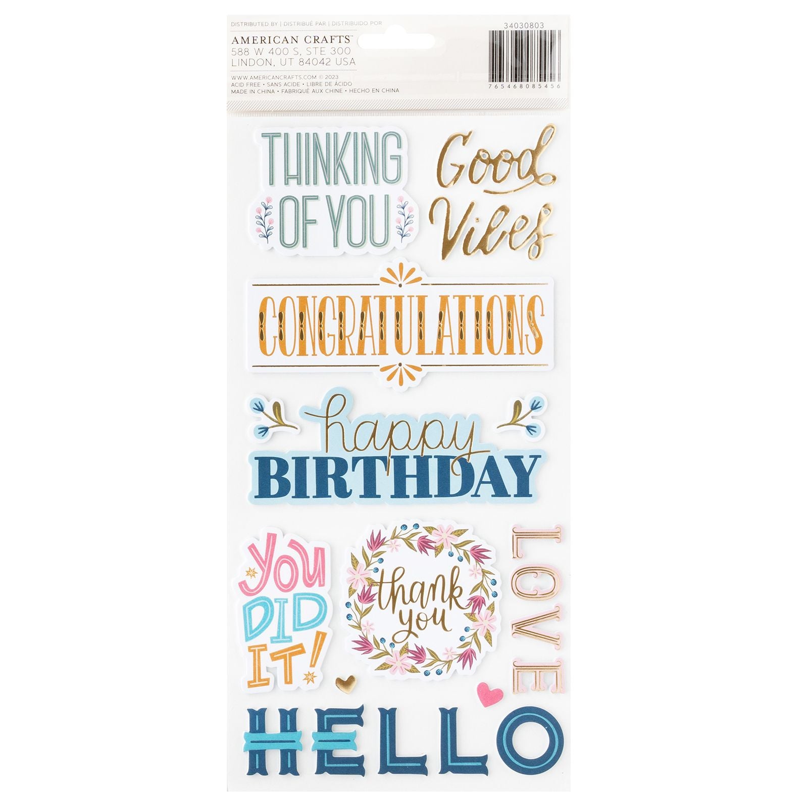 Joyful Notes Thickers Stickers / Estampas Gruesas Decorativas