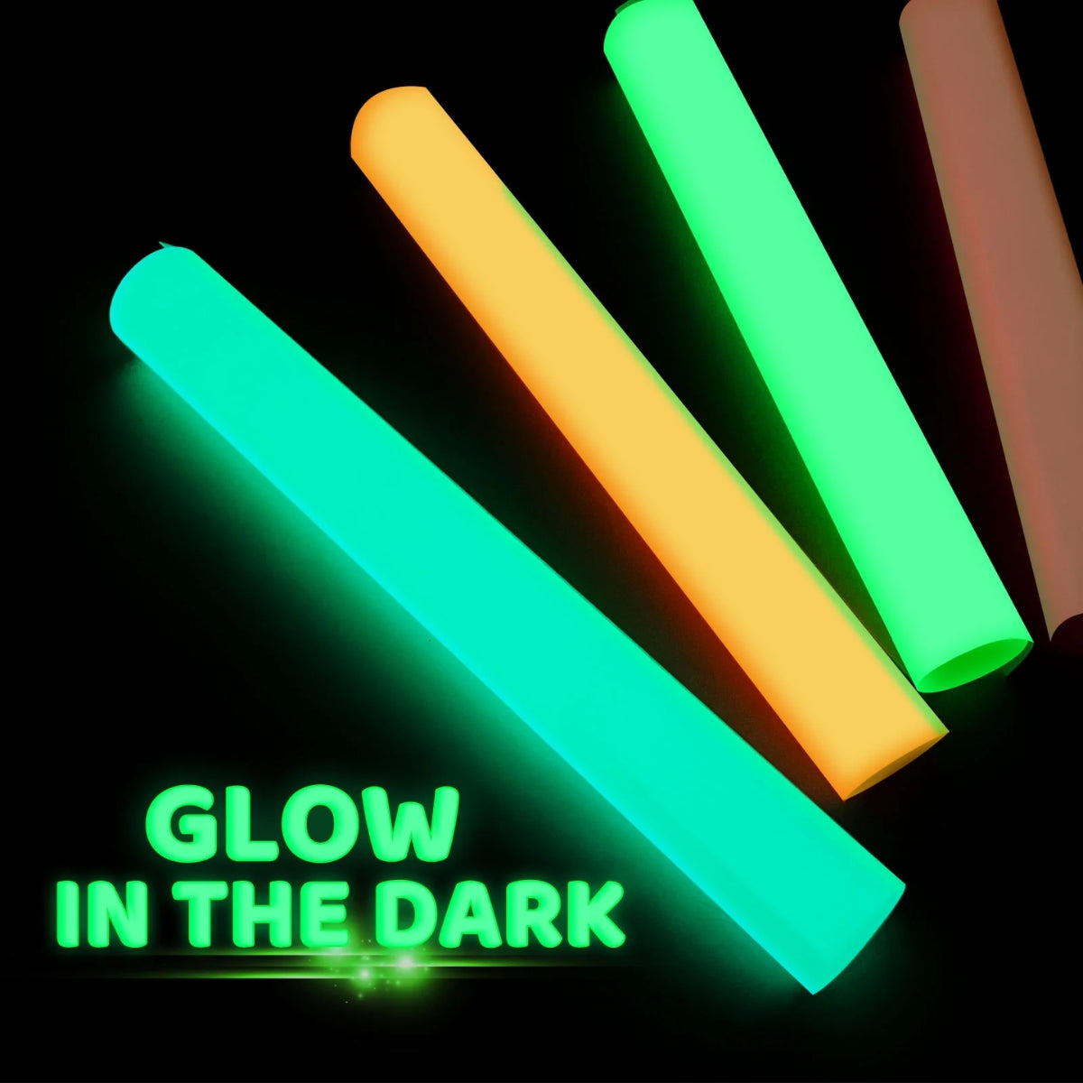 Glow in the Dark Puff HTV Neon Green / Vinil Termoadhesivo Brilla En La Oscuridad Verde Viniles Teckwrap
