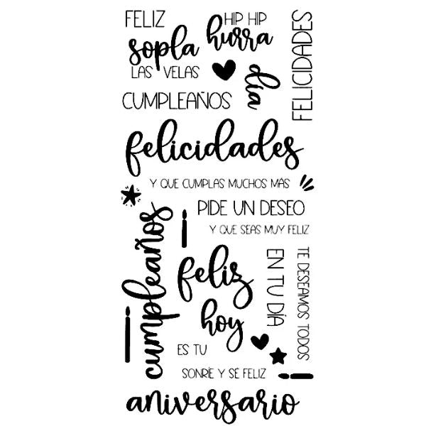 Sellos de Polímero de Frases en Español Cumpleaños Sellos Hobbees