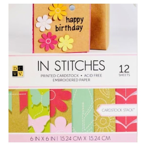 In Stitches Printed Cardstock / Block de Cartulina con Diseños para Tarjetas