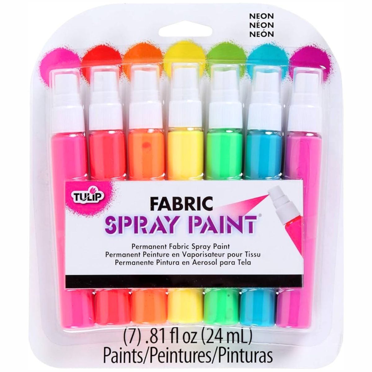 Fabric Spray Paint Mini Pack Neon / Pintura para Tela en Spray Neon