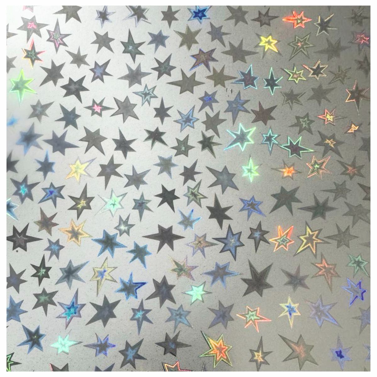 Cartulina Holográfica Silver Stars