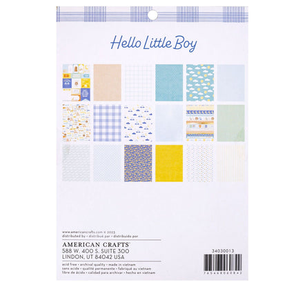 Hello Little Boy Paper Pad 6" / Block Papel Hola Pequeño Papel American Crafts
