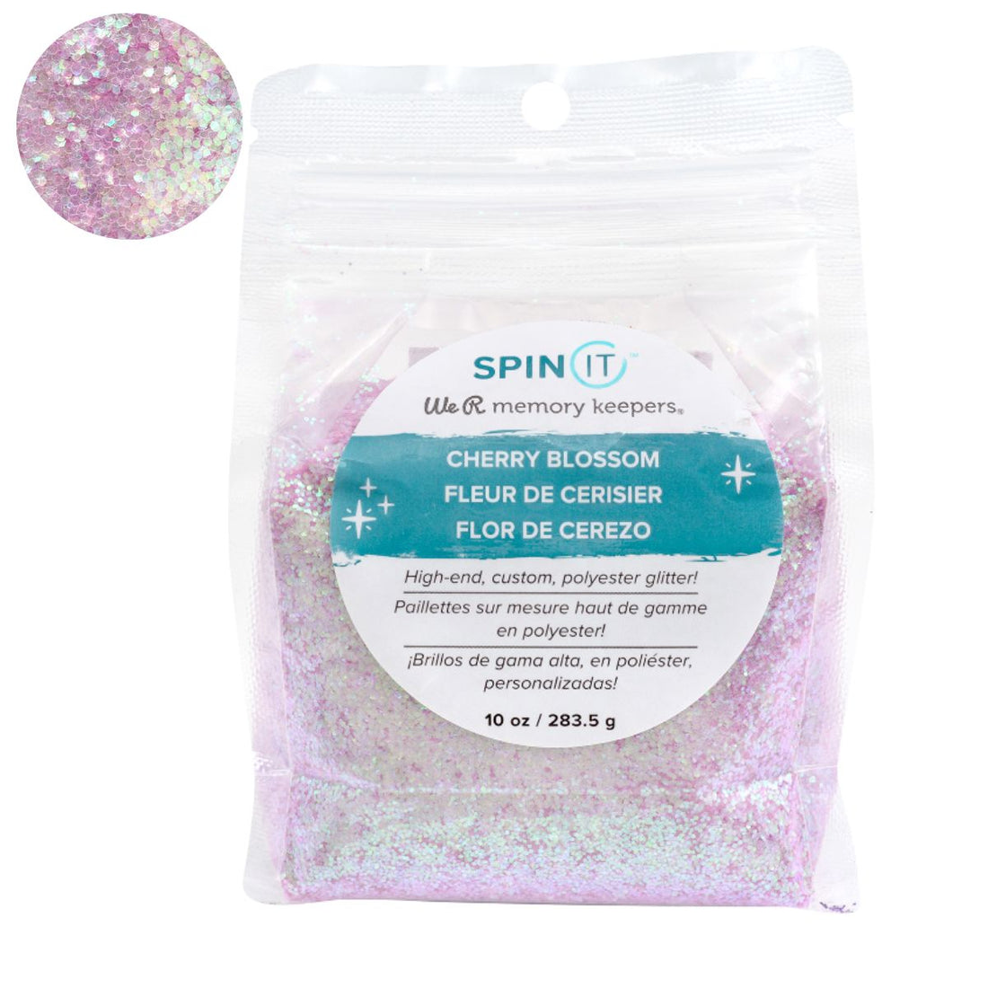 Spin It Glitter Mix Cherry Blossom / Mezcla de Diamantina Flor de Cerezo Adornos / Embellishments We R Memory Keepers