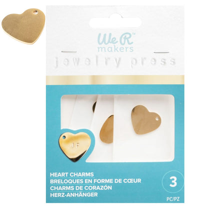 Jewelry Press Stainless Steel Charms / Dijes de Corazón de Acero Inoxidable Descontinuado We R Makers