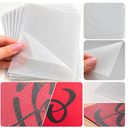 Laminate Sheets Matte Glitter / 10 Hojas Laminado Autoadhesivo Matte Glitter Acetato y Especializados Teckwrap