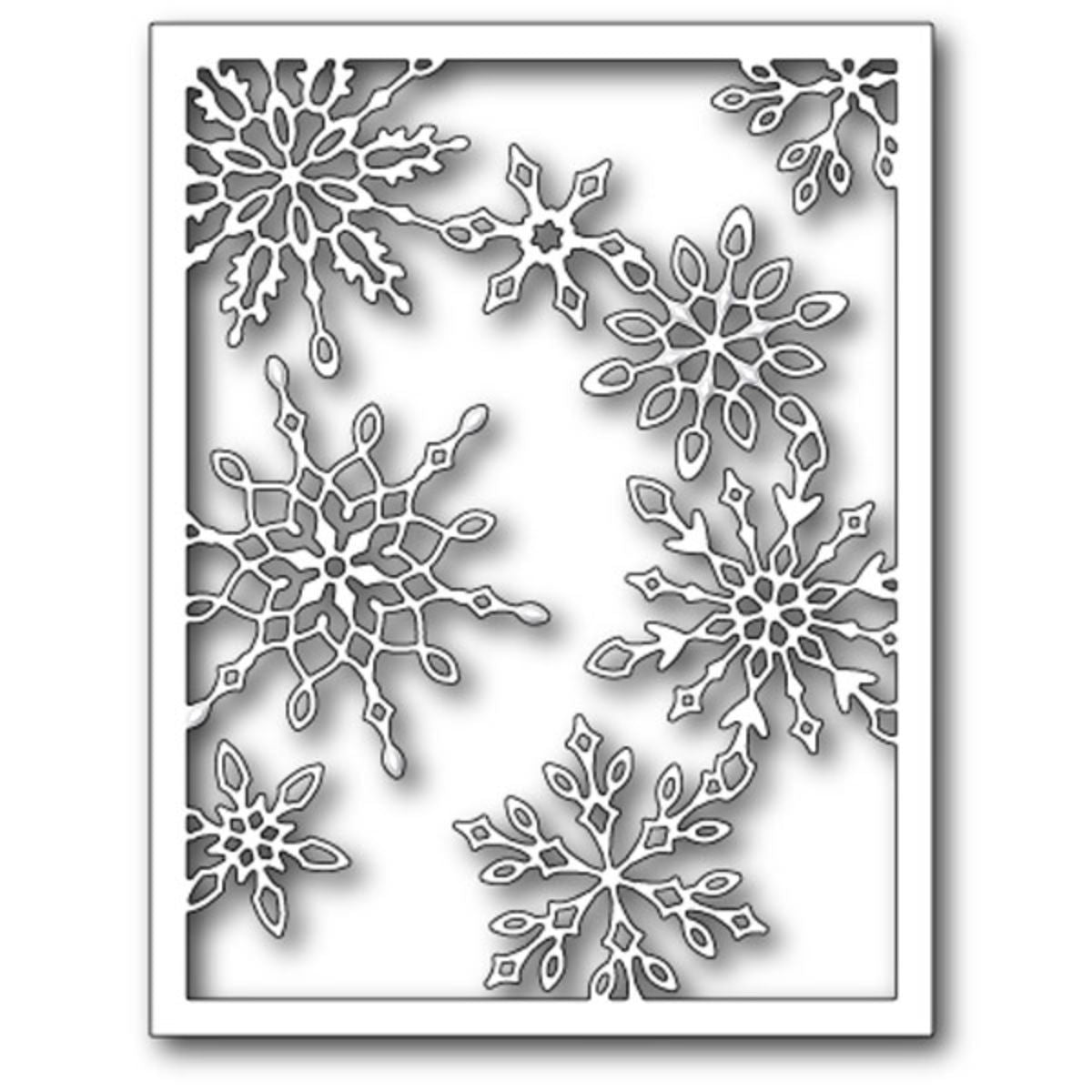 Suaje de Corte de Fondo de Copo de Nieve / Scattered Snowflake Frame