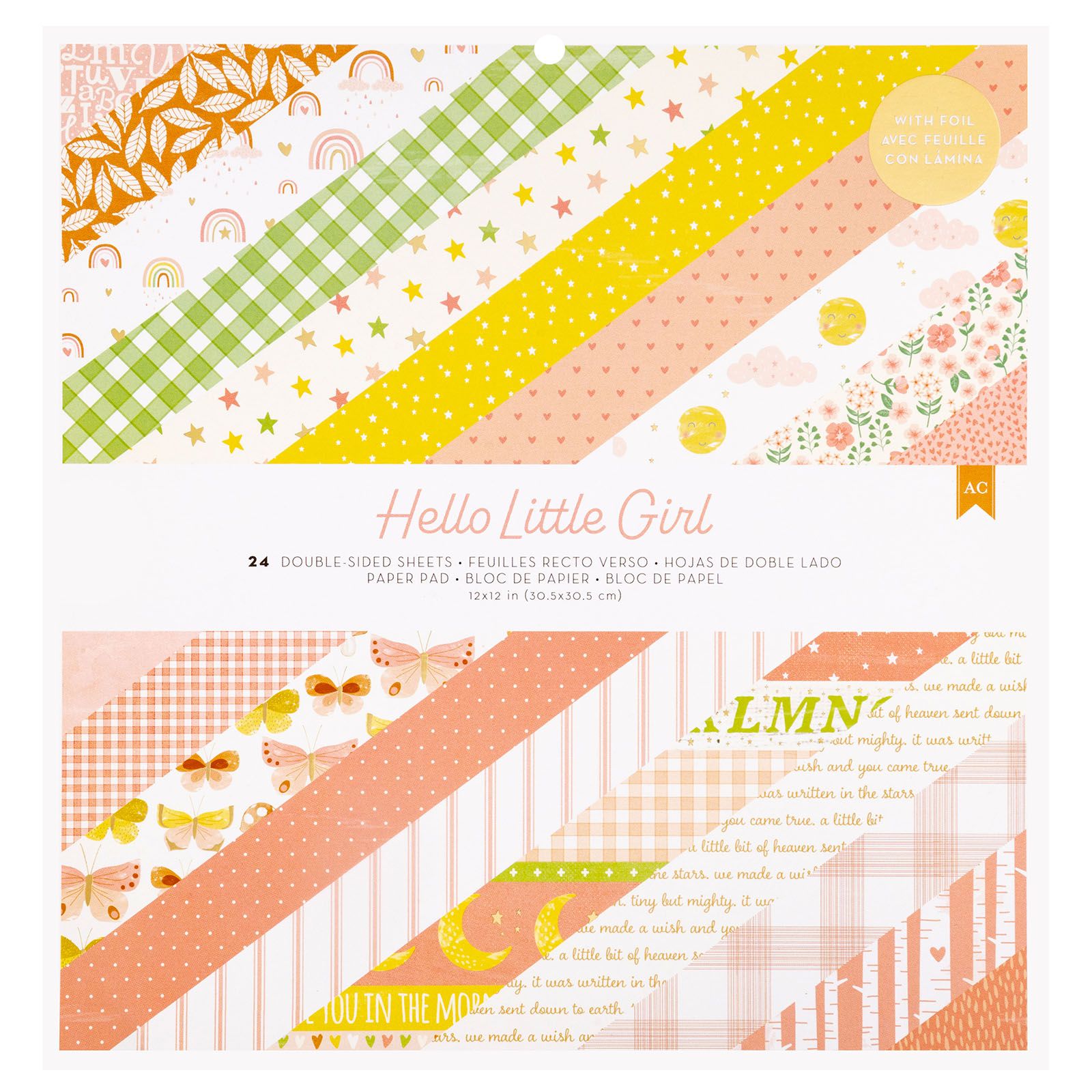 Hello Little Girl Paper Pad 12" / Block Papel Hola Pequeña