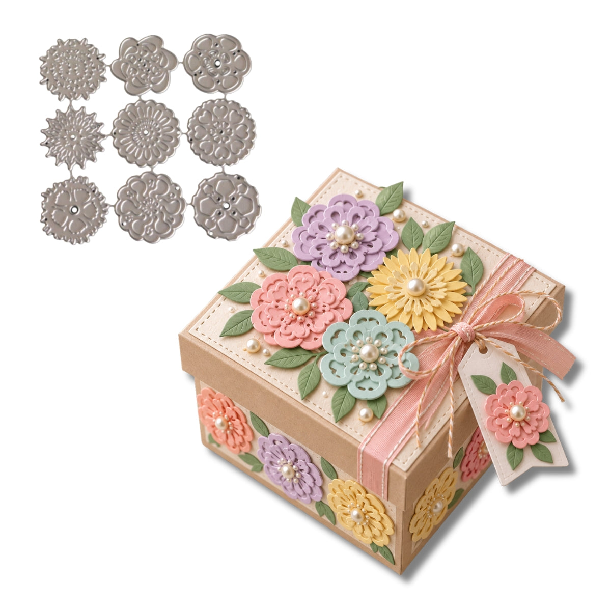 9 Suajes de Flores Colección Jardín Encantado Dados de Corte / Suajes / Troqueles Hobbees