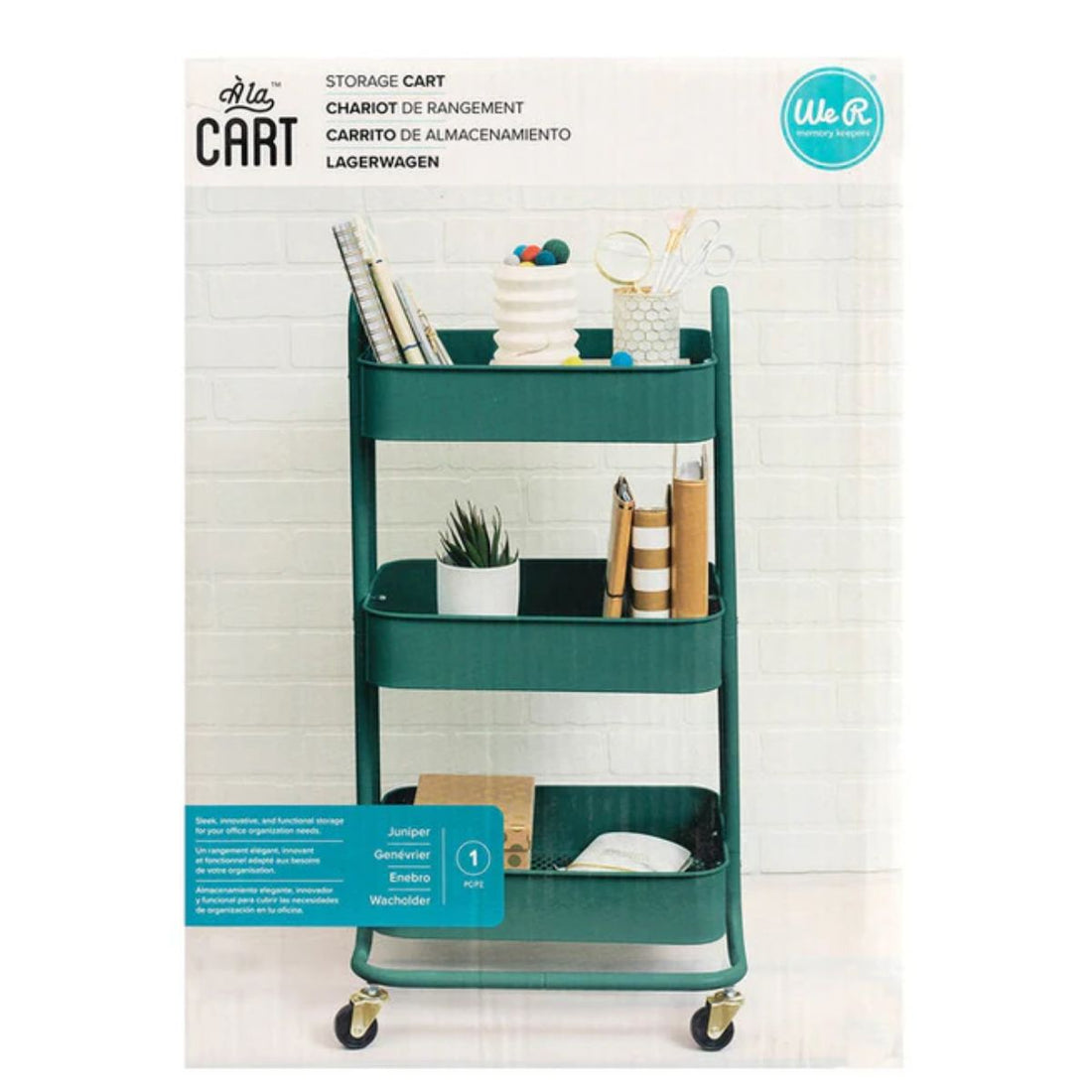A La Cart Storage Cart Juniper / Carrito Organizador Enebro Almacenamiento y Organización We R Memory Keepers
