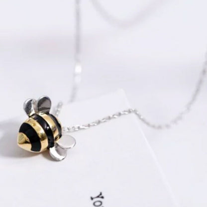 Dije de Abeja y Collar de Plata .925 Descontinuado Hobbees