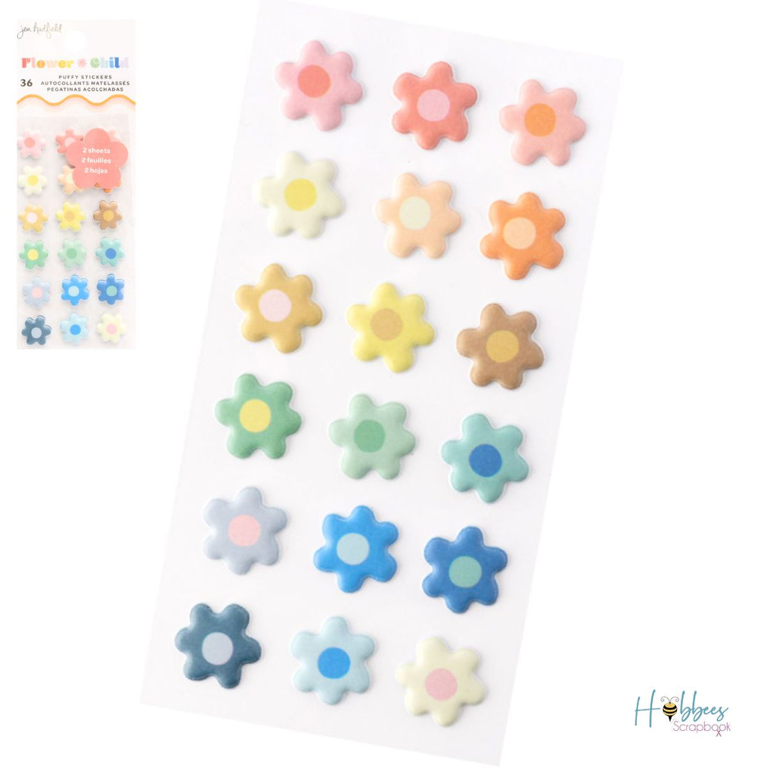 Flower Child Mini Puffy Stickers  / Mini Pegatinas Acolchadas Niña de las Flores Stickers American Crafts