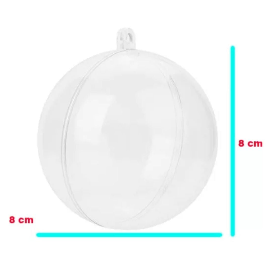 5 Esferas de Acrílico para Rellenar 8cm Adornos / Embellishments Hobbees