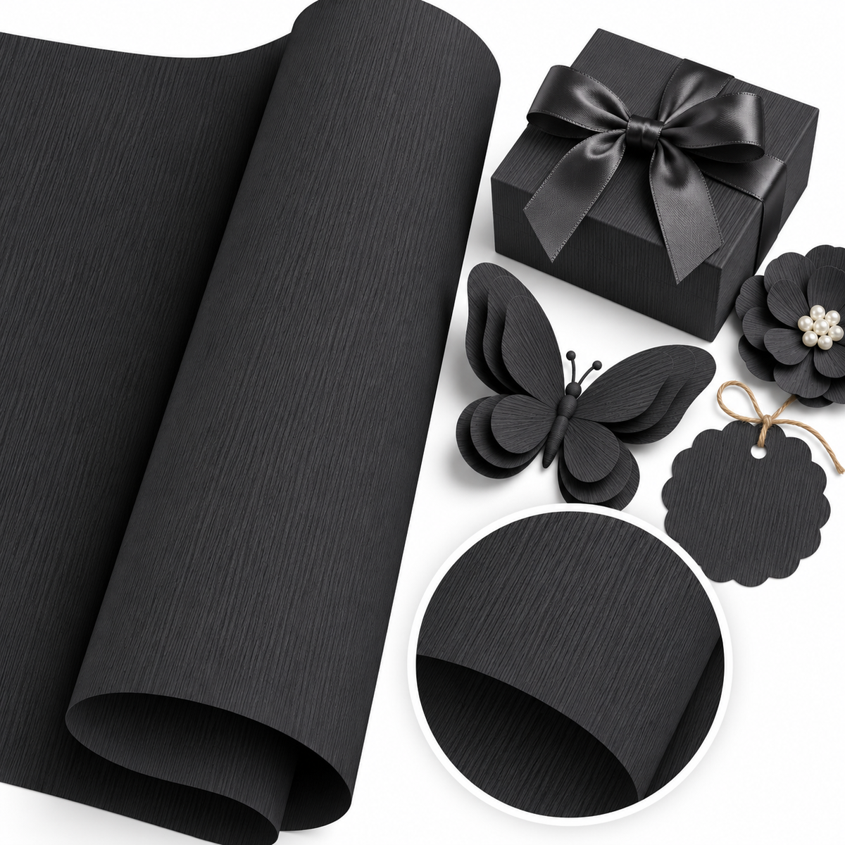 Black Cardstock 12"  / 10 Hojas de Cartulina Texturizada Negra
