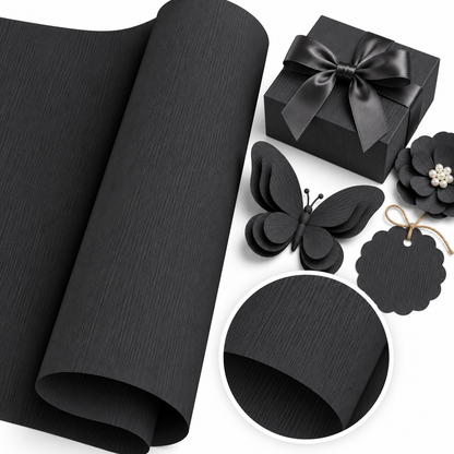 Black Cardstock 12"  / 10 Hojas de Cartulina Texturizada Negra