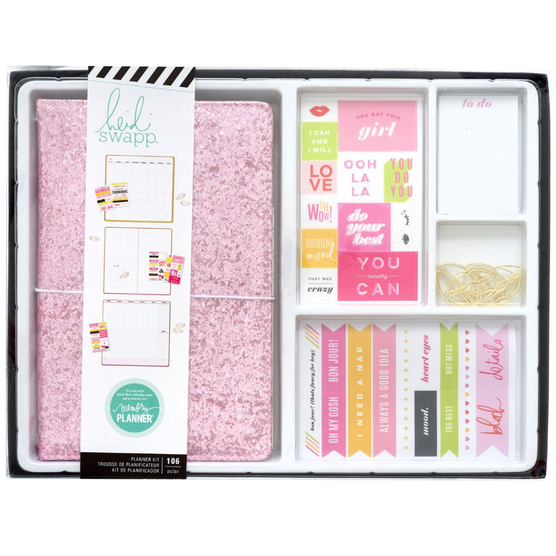 Memory Planner Pink Glitter / Kit de Agenda No Fechado Agendas y Journals Heidi Swapp