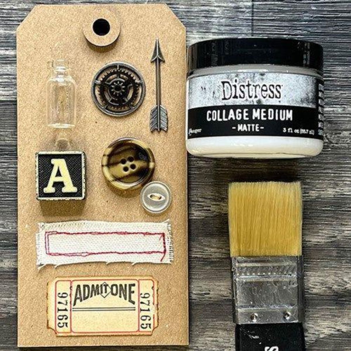 Distress Collage Brush 3/4" / Pincel para Collage  Tim Holtz Pinceles y Brochas Tim Holtz - Ranger