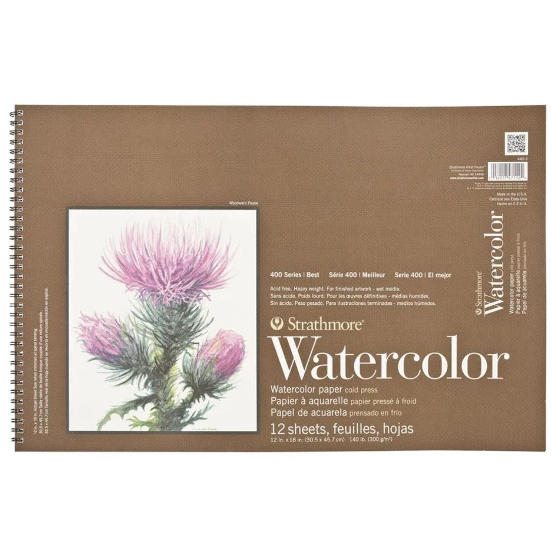 Strathmore Watercolor Paper Pad 12 x 18" / Papel para Acuarela Papel para Arte Strathmore