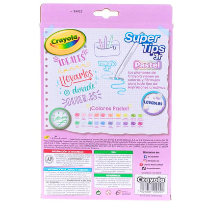 Washable Super Tips Markers Pastels / 20 Marcadores Lavables Colores Pastel Marcadores &amp; Plumones Crayola