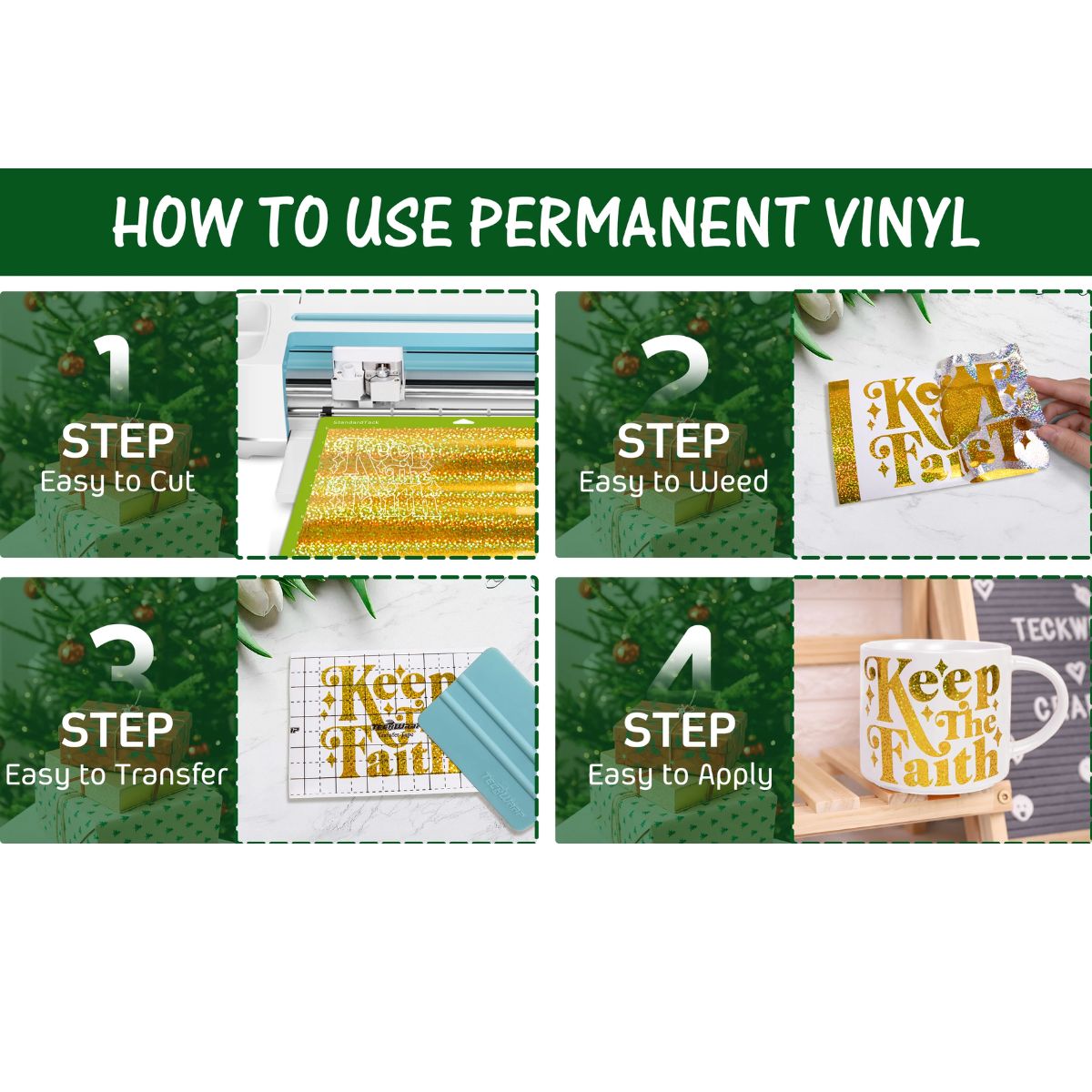 Gold Holo Sparkle Vinyl / Vinil Holográfico Diamantina Dorado Viniles Teckwrap