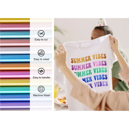 Dull Gold Metallic Pearlescent HTV / Vinil Termoadhesivo Perlado Metálico Oro Opaco Viniles Teckwrap