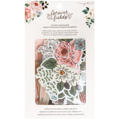 Forever Fields Paperie Pack / 200 Ephemeras &amp; Stickers Descontinuado American Crafts