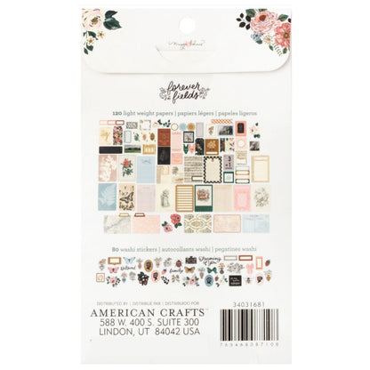Forever Fields Paperie Pack / 200 Ephemeras &amp; Stickers Descontinuado American Crafts