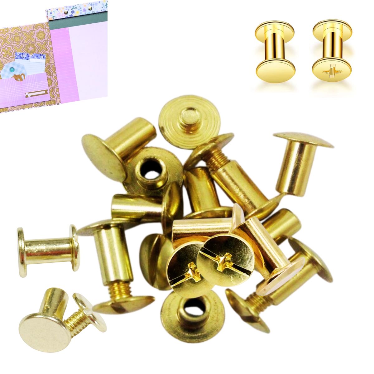 Tornillo Chicago para Encuadernación 15mm Encuadernacion Hobbees