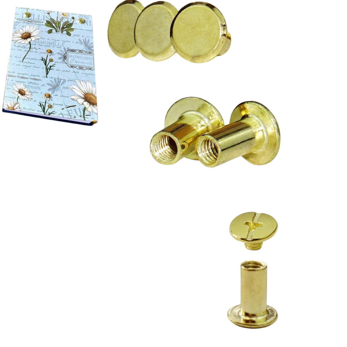 Tornillo Chicago para Encuadernación 15mm Encuadernacion Hobbees